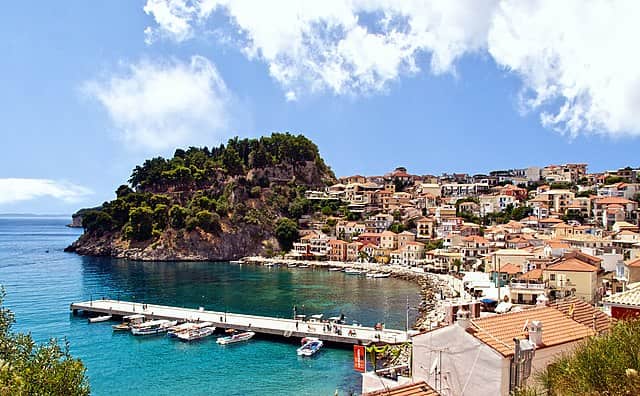 One of the most places to visit in Greece, Parga is famous for the Venetian Castle, Voltos Beach